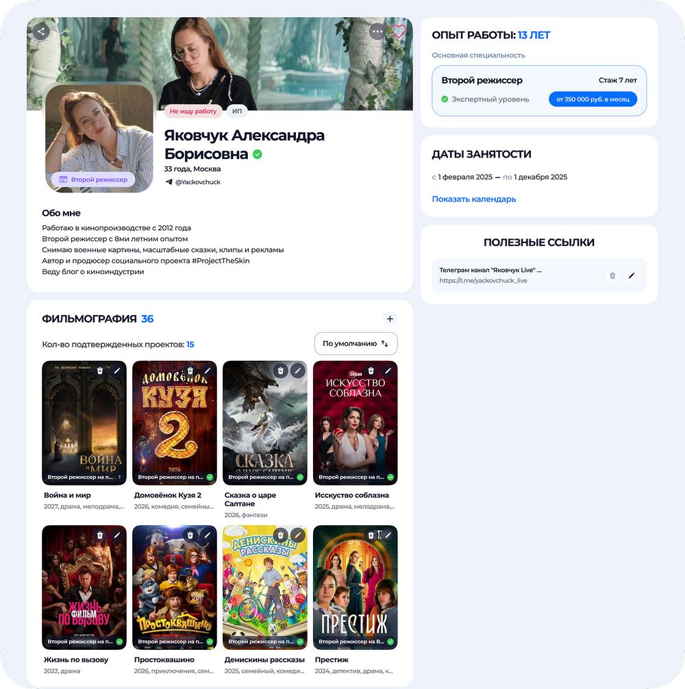 Фильмография пользователя